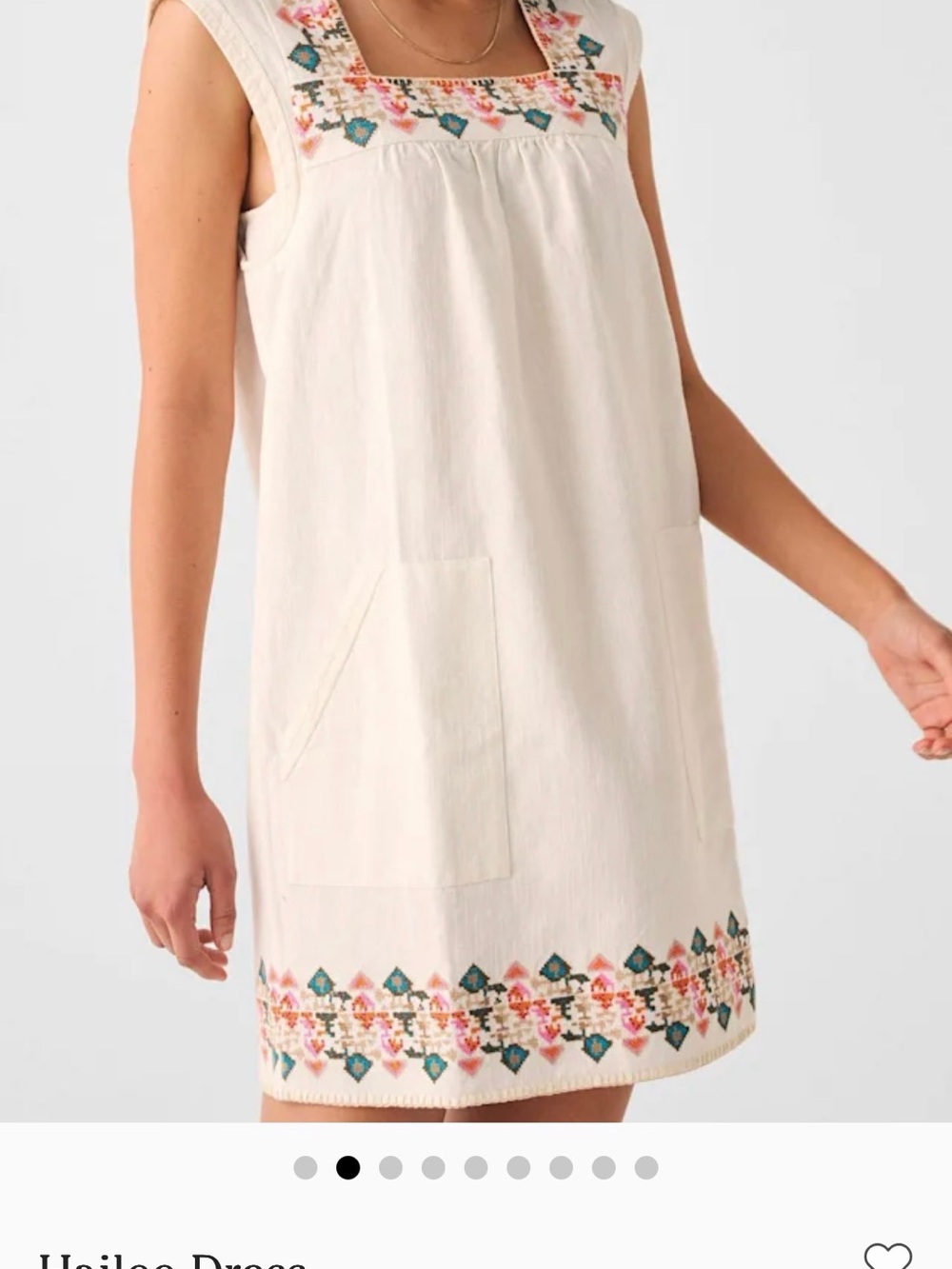 Faherty Ivory Mini Skirt with Multicolor Embroidery